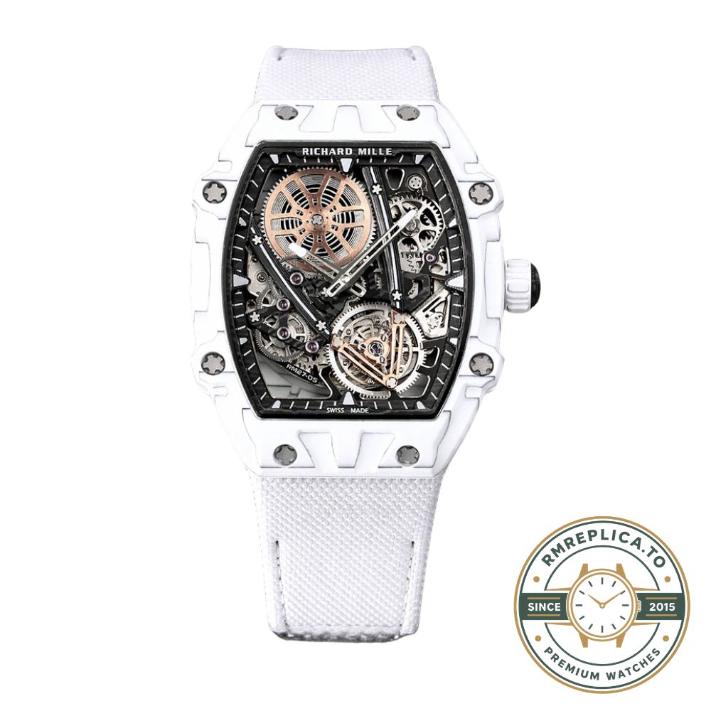 Richard Mille replicas RM 27-05 Rafael Nadal Flying Tourbillon caseback view with exhibition back – richard mille replicas