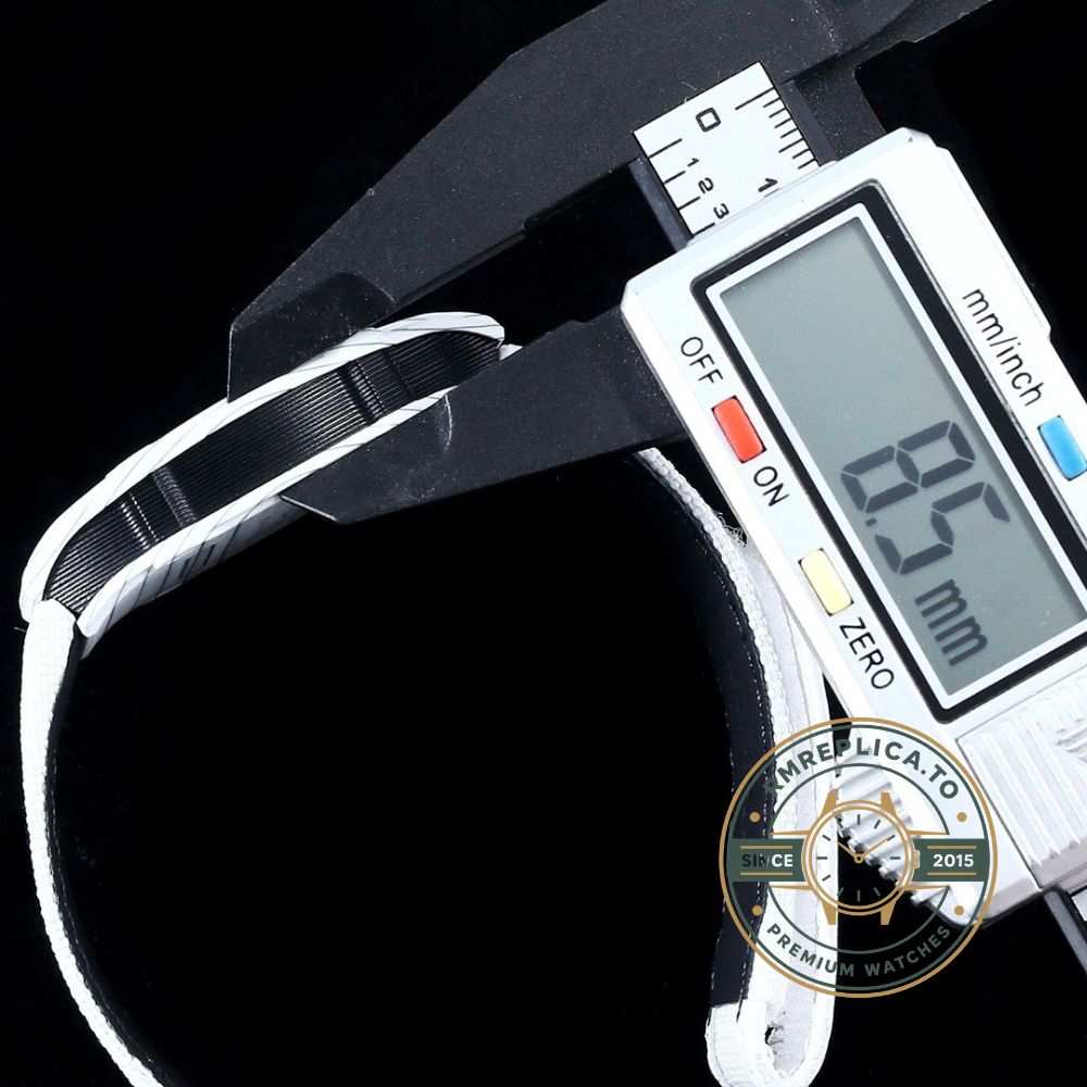Richard Mille swiss replicas RM 27-05 Rafael Nadal Flying Tourbillon white nylon strap detail – richard mille swiss replicas