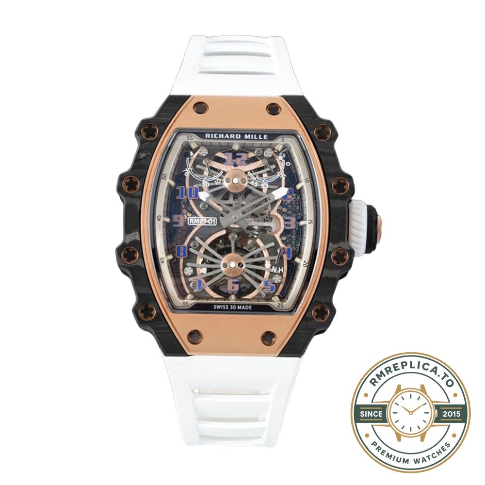 Richard Mille replicas RM 21-01 Aerodynamic Tourbillon case side profile with carbon TPT bezel – richard mille replicas
