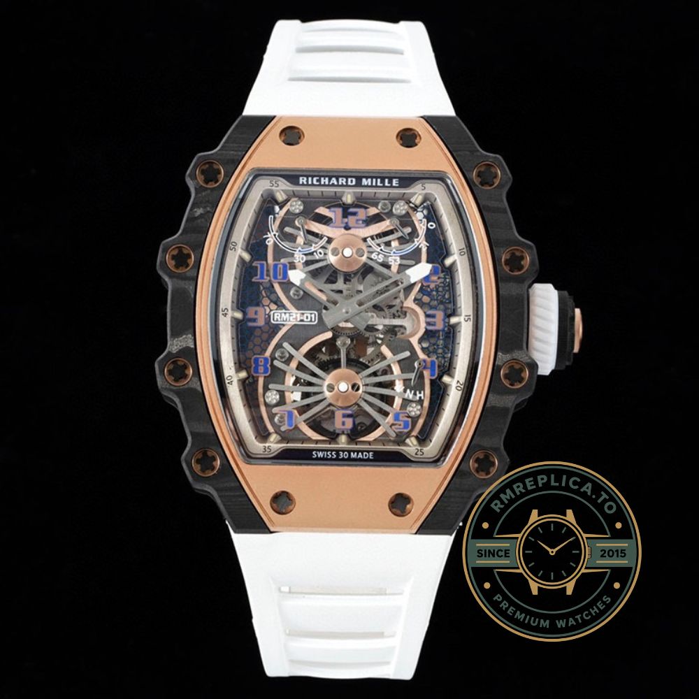 Richard Mille replica for sale RM 21-01 Aerodynamic Tourbillon angled full view – richard mille replica for sale