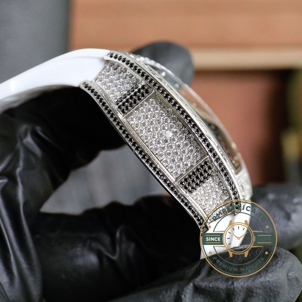 Richard Mille swiss replicas RM 026 Serpent white rubber strap detail – richard mille swiss replicas