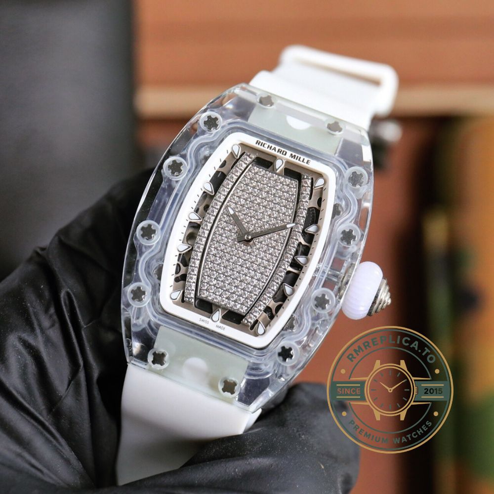 Imitation Richard Mille RM 07-02 white rubber strap buckle detail – imitation richard mille