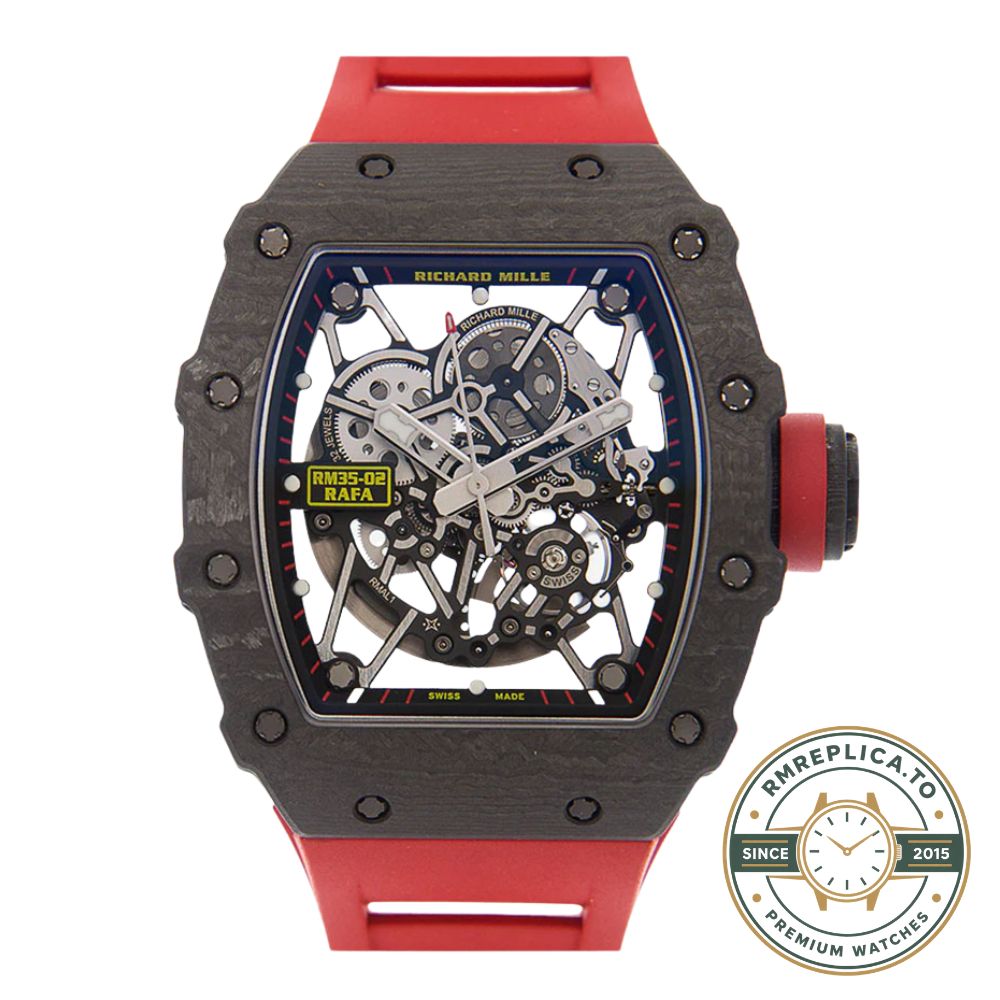 Richard Mille clone RM35-02 caseback movement close-up in hand – richard mille clone