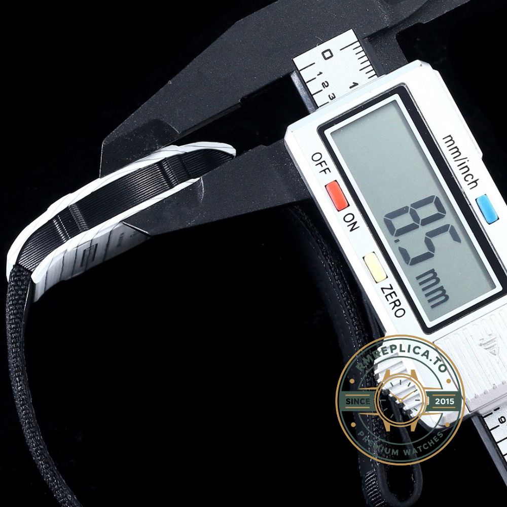 Richard Mille RM27-05 white case black strap tourbillon watch side view – richard mille clone