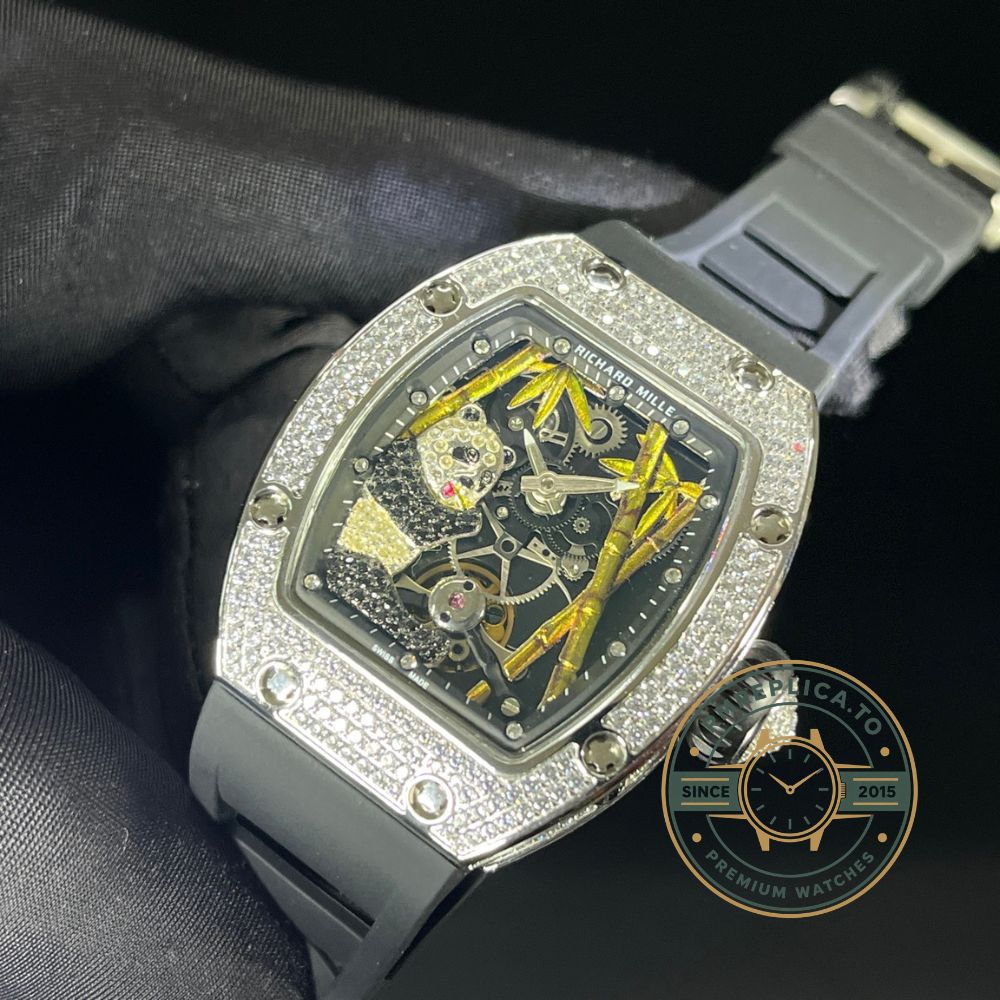 Imitation Richard Mille RM 26-01 Panda Diamond "Diamond Crusher" left side view – imitation richard mille