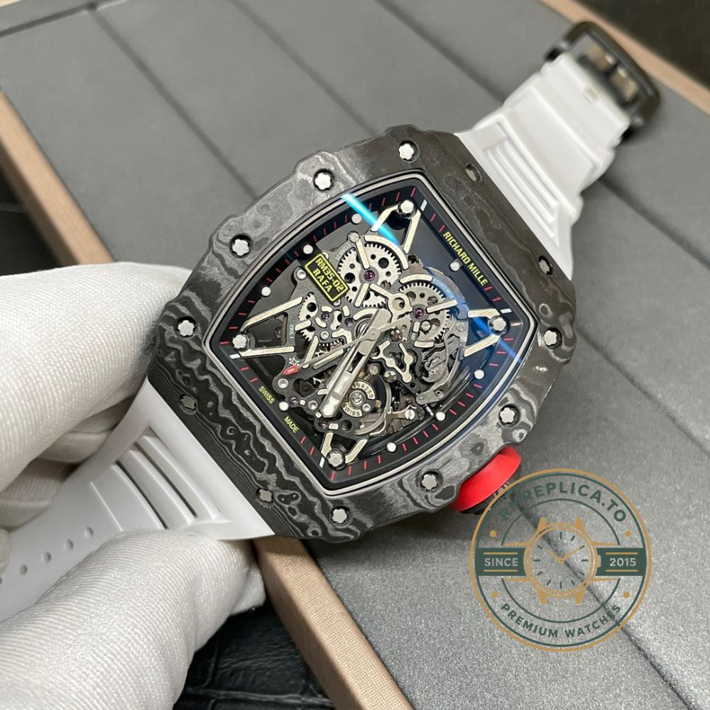 Replica Richard Mille watch RM35-02 Rafael Nadal exhibition caseback showing movement detail – replica richard mille watch