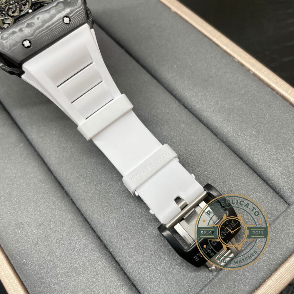 Richard Mille clone RM35-02 Rafael Nadal crown side detail with NTPT carbon fiber case – richard mille clone