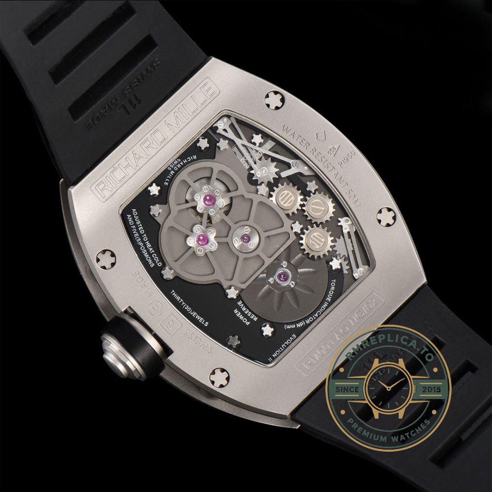 Best Richard Mille RM001 Tourbillon Super Clone titanium skeleton luxury replica watch main image – richard mille replica