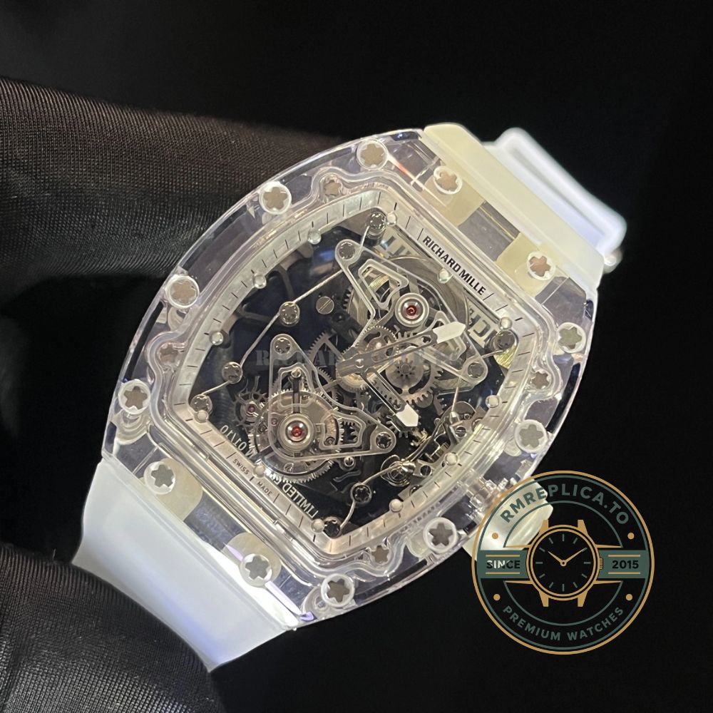 Best Richard Mille replica RM 56-02 full transparent crystal case left side view – best richard mille replica