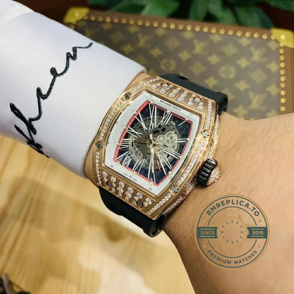Best Richard Mille replica RM 023 black rubber strap detail – best richard mille replica