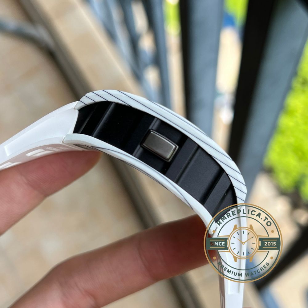 Replica Richard Mille watch RM 022 tourbillon movement detail with Arabic numeral hour indicators – replica richard mille watch