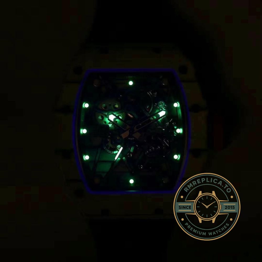 Imitation Richard Mille RM35-01 Rafael Nadal white NTPT carbon luminous dial night view – imitation richard mille