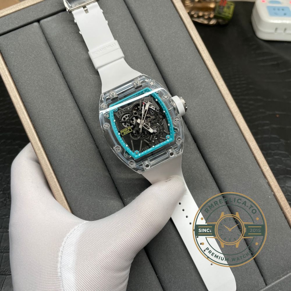 Richard Mille clone RM 35-01 Rafael Nadal movement detail under sapphire crystal – richard mille clone