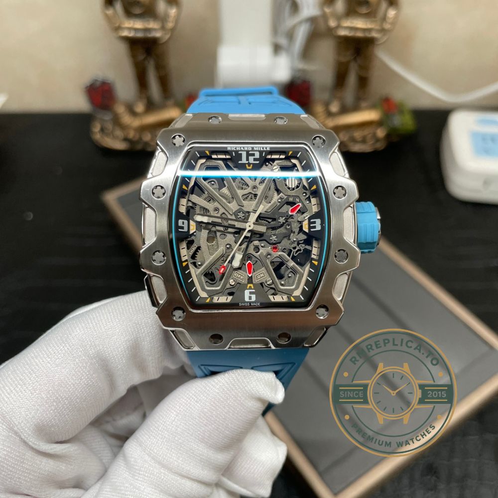 Best Richard Mille replica RM 35-03 Rafael Nadal caseback view showing tourbillon movement – best richard mille replica