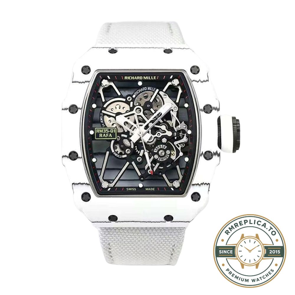 Best Richard Mille replica RM35-01 Rafael Nadal caseback view with titanium folding clasp engraving – best richard mille replica