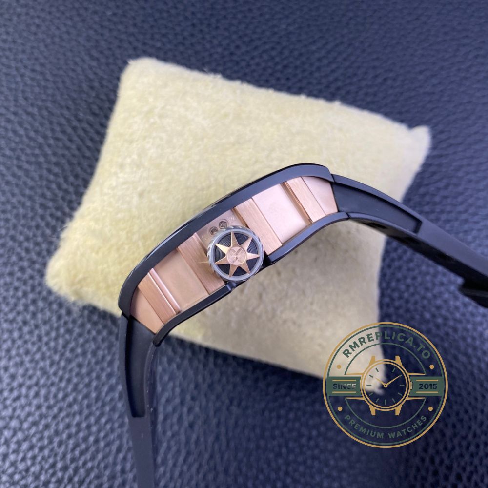 Richard Mille RM47 super clone samurai skeleton tourbillon watch real life display front view – richard mille super clone