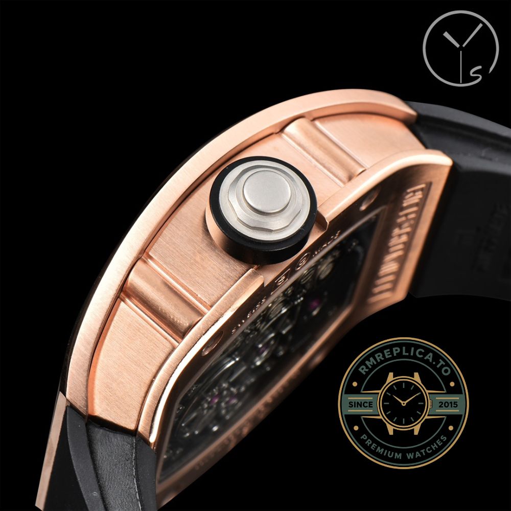 Fake Richard Mille RM 002-V2 skeleton dial detail with white Arabic numerals – fake richard mille