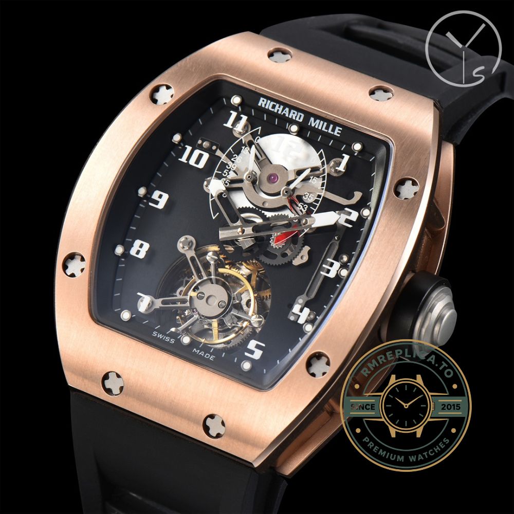 Richard Mille clone RM 002-V2 side view with rose gold plated stainless steel case – richard mille clone
