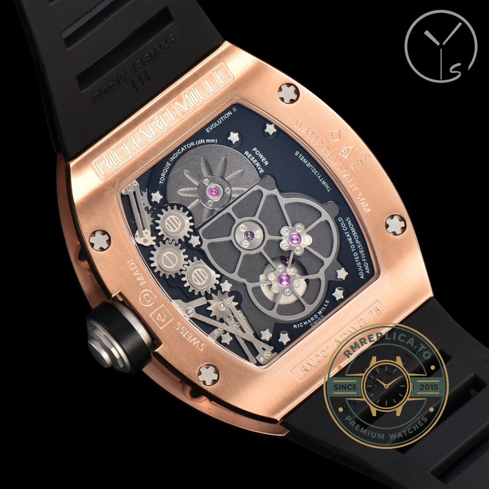 Richard Mille replicas RM 002-V2 black rubber strap detail – richard mille replicas