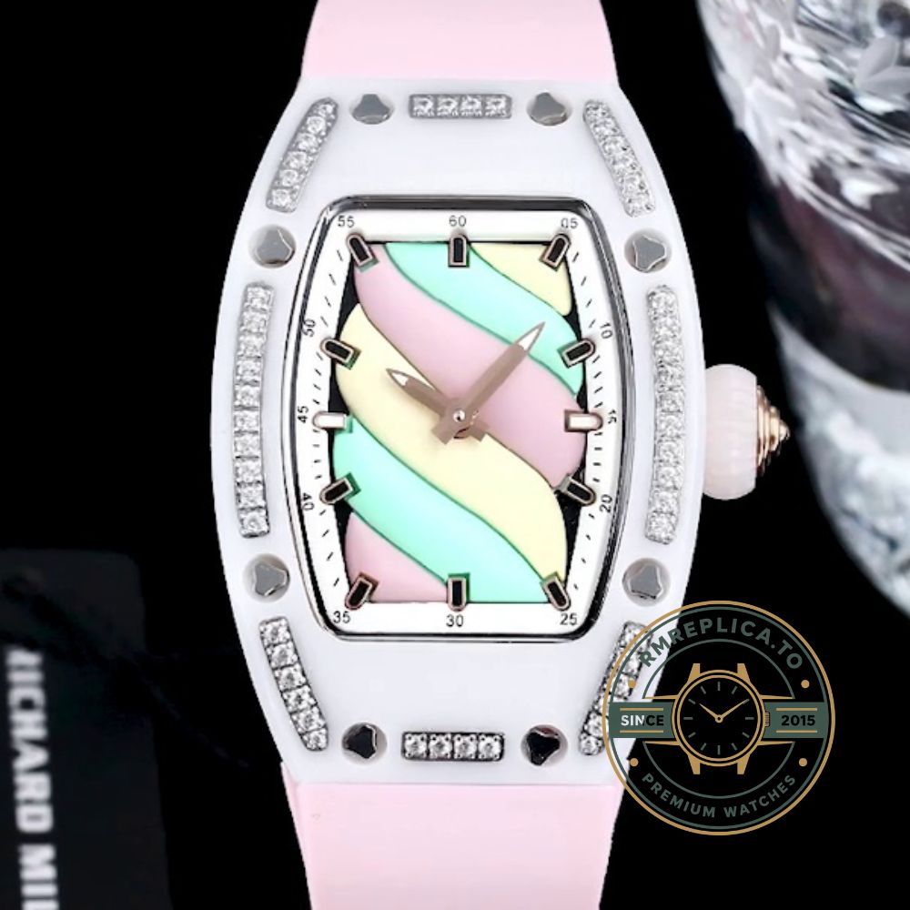 Richard Mille clone RM 07-01 Bonbon caseback movement view with Swiss movement – richard mille clone