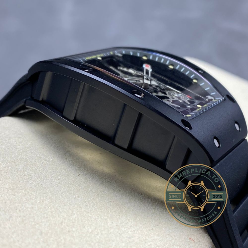 Richard Mille clone RM 035 Rafael Nadal Americas limited edition black rubber strap angled view – richard mille clone