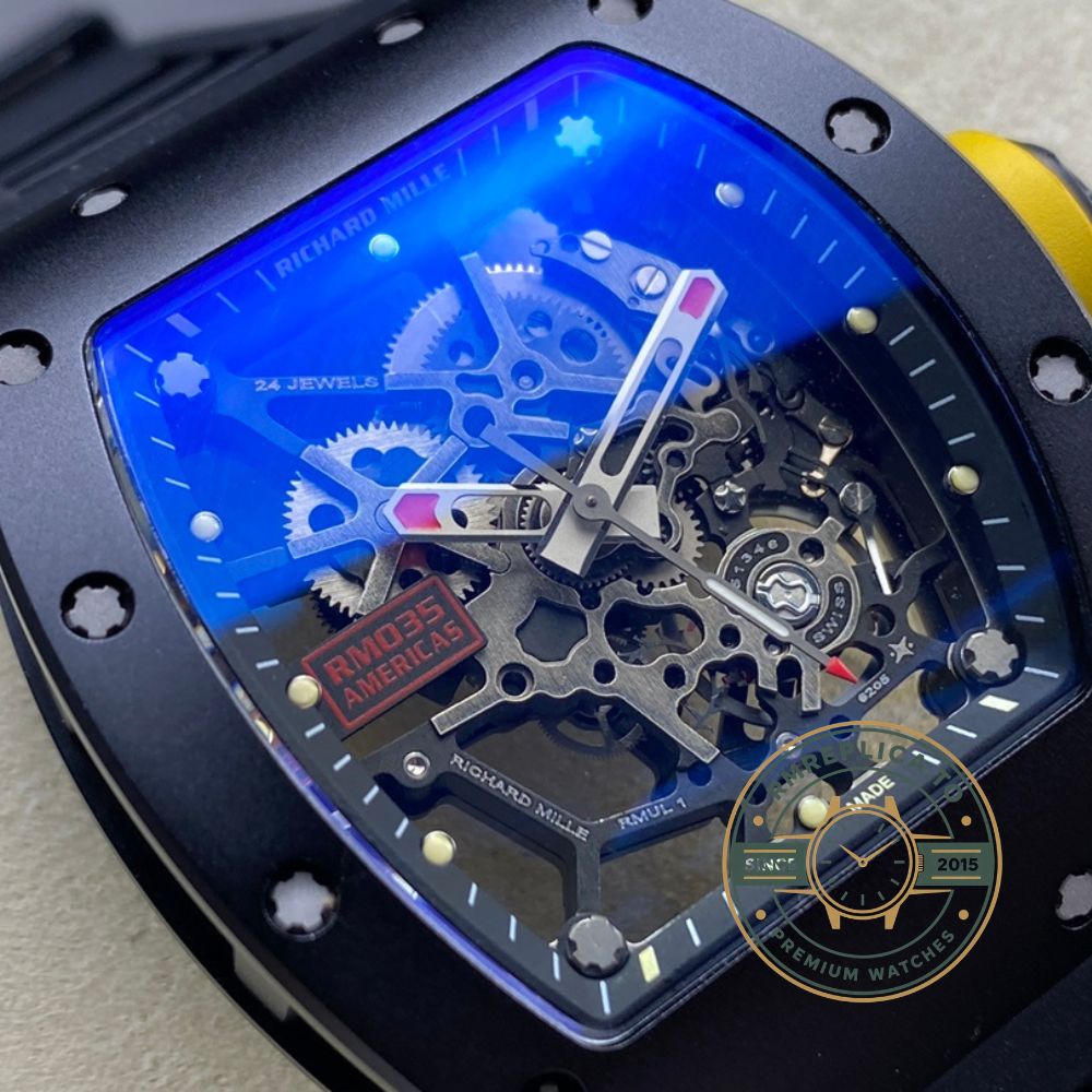 Richard Mille replicas RM 035 Rafael Nadal Americas limited edition crown detail – richard mille replicas