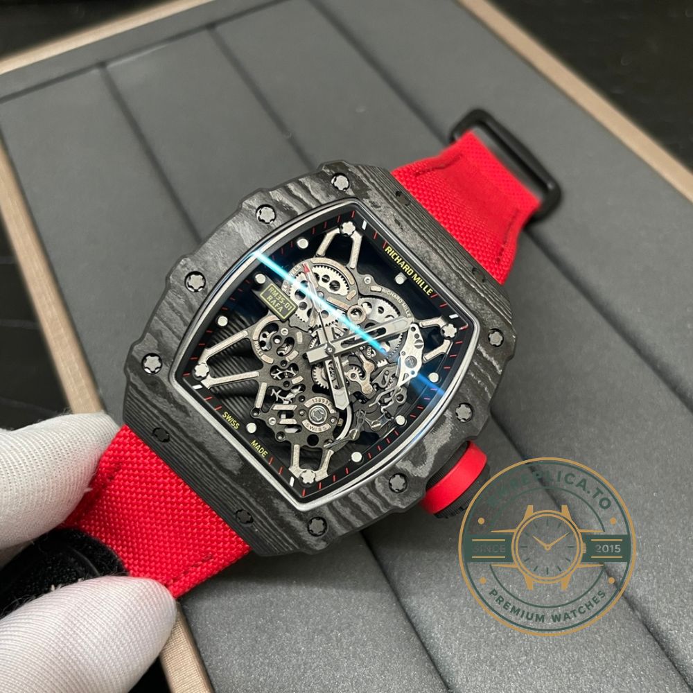Replica Richard Mille watch RM 35-01 Rafael Nadal Swiss automatic movement detail under sapphire crystal – replica richard mille watch