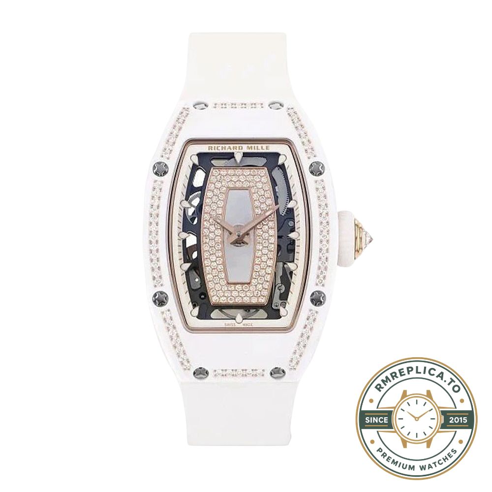 Best Richard Mille replica RM 07-01 white rubber strap detail – best richard mille replica