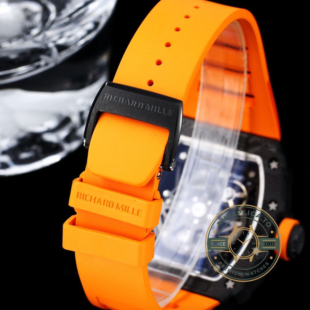 Replica Richard Mille watch RM35-02 case side view NTPT carbon fiber – replica richard mille watch