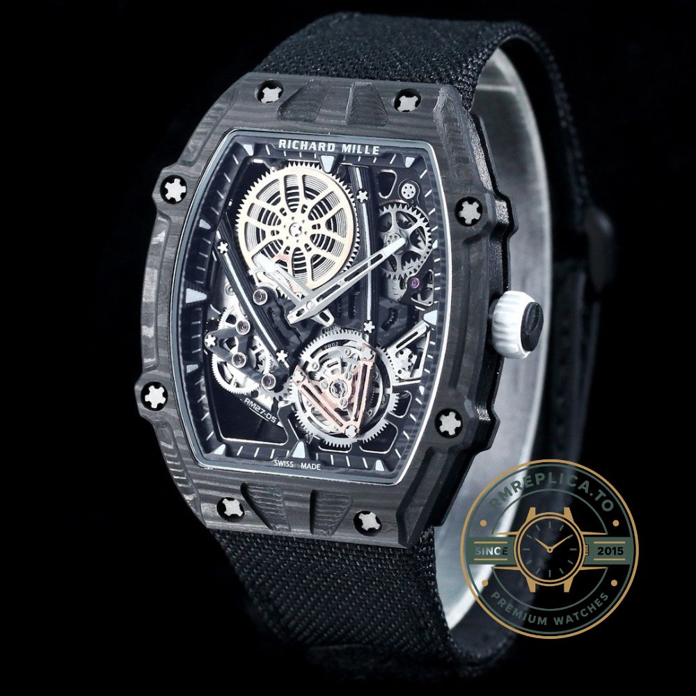 Fake Richard Mille RM27-05 Rafael Nadal flying super clone dial detail view with luminous hands – fake richard mille
