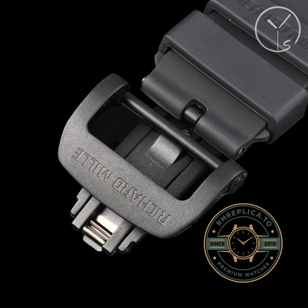 Richard Mille clone RM001 tourbillon black case crown side detail – richard mille clone