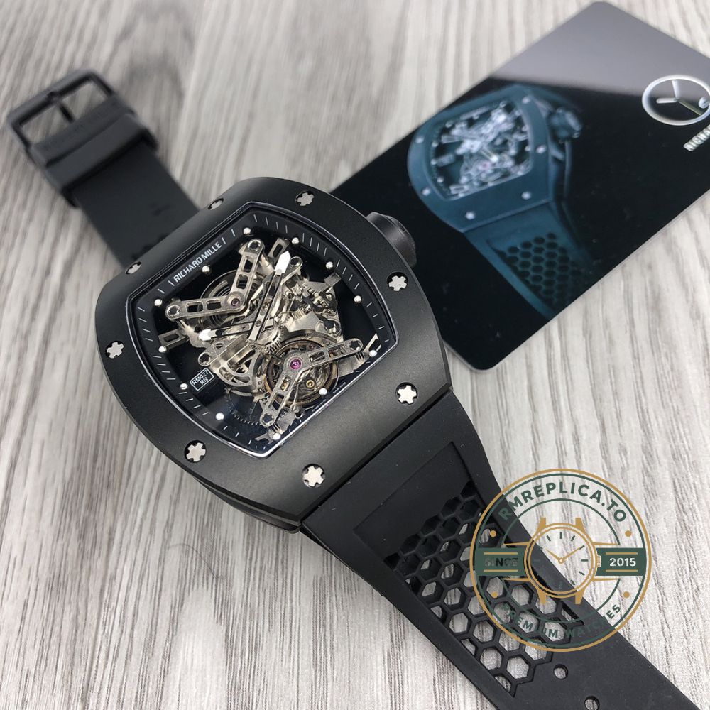 Best Richard Mille replica RM 027 Rafael Nadal Tourbillon caseback view showing movement – best richard mille replica