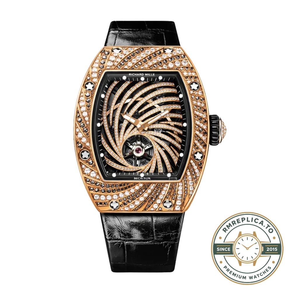 Richard Mille RM 51-02 Diamond Swirl Tourbillon Rose Gold Ladies Super Clone Watch main image – richard mille replica
