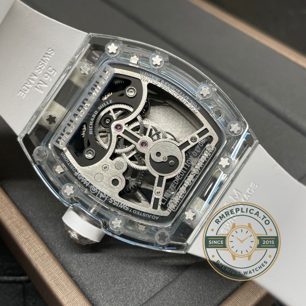 Richard Mille RM 26-01 replica panda dial watch main image with sapphire crystal case and white rubber strap – richard mille replica