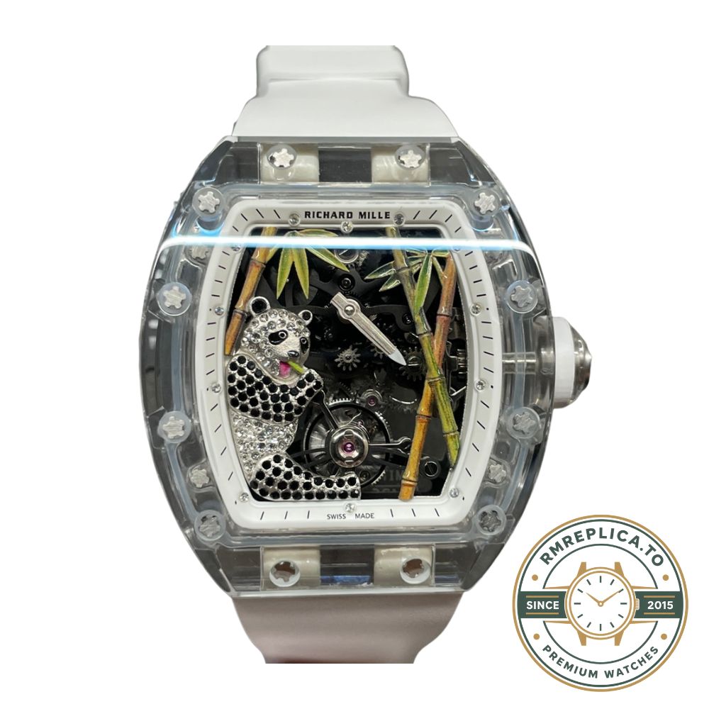 Richard Mille replicas RM 26-01 caseback view showing transparent sapphire back and tourbillon – richard mille replicas