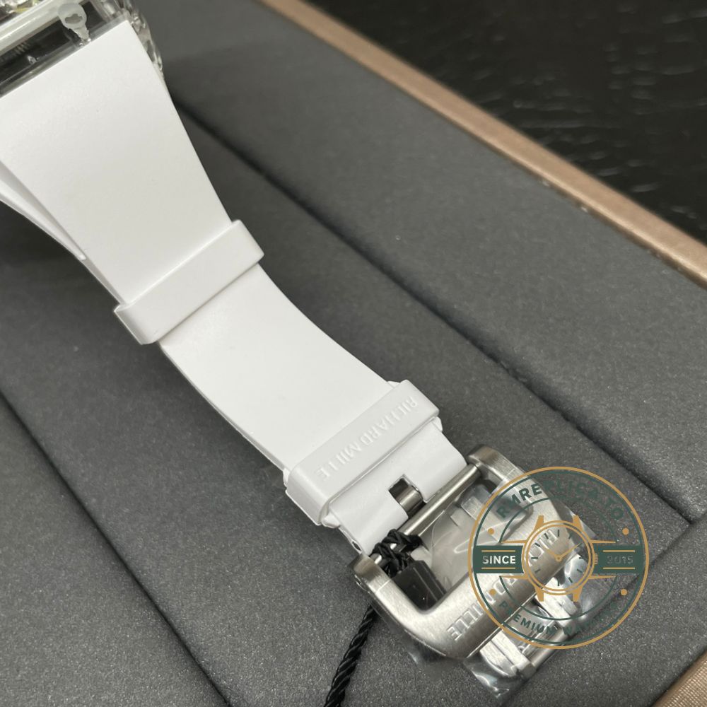 Richard Mille swiss replicas RM 26-01 white rubber strap buckle detail – richard mille swiss replicas