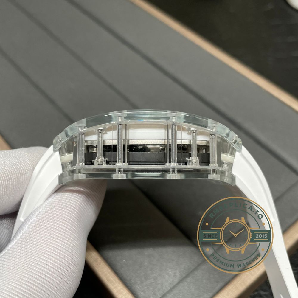 Richard Mille replica for sale RM 26-01 on wrist with panda dial and white rubber strap – richard mille replica for sale