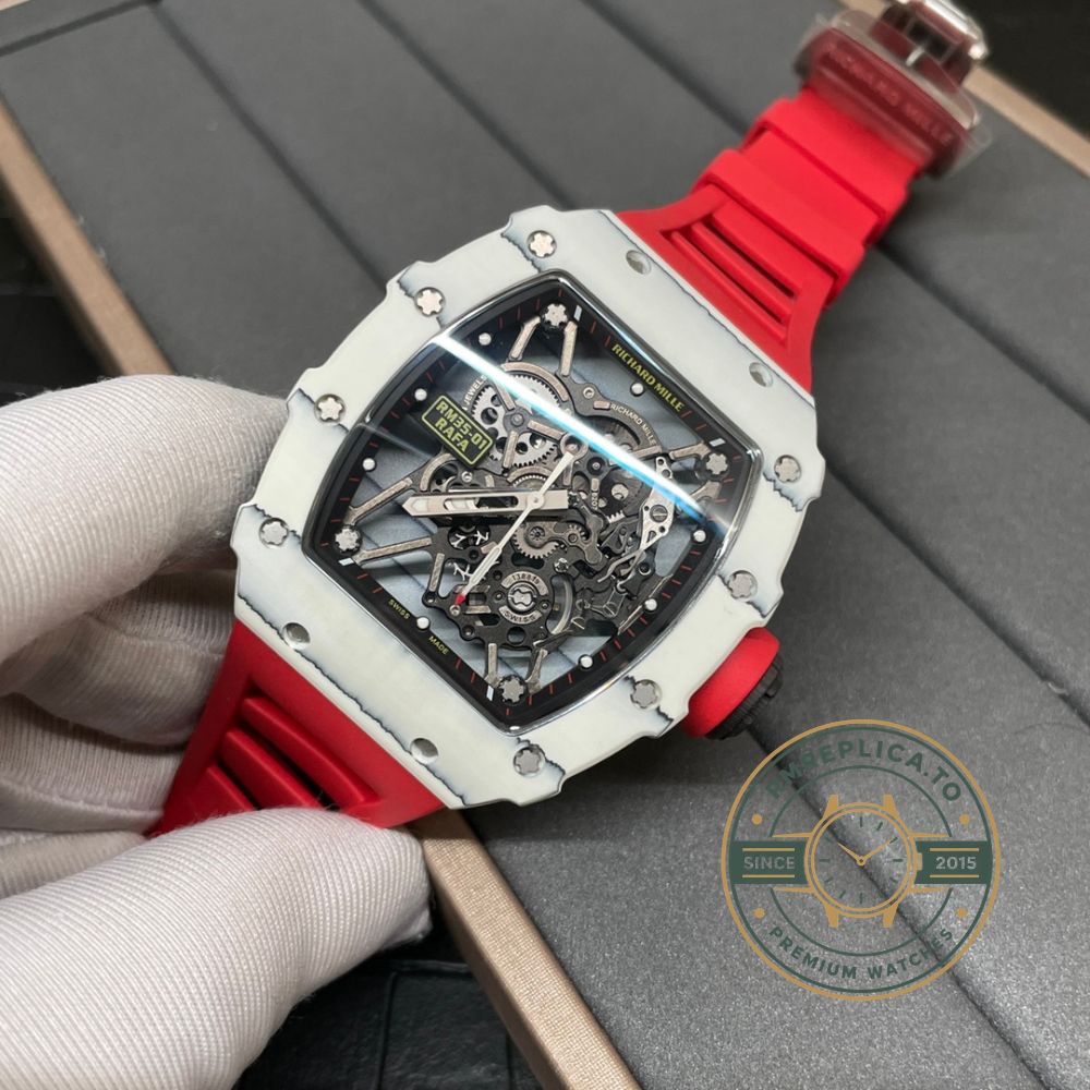 Best Richard Mille replica RM 35-01 Rafael Nadal caseback view with exhibition back – best richard mille replica