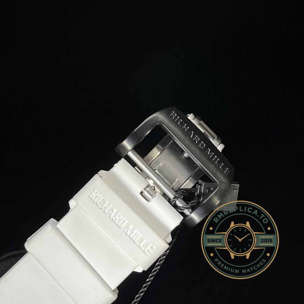 Richard Mille replicas RM 11-02 White Ceramic 7750 Movement Chronograph Super Clone side detail – richard mille replicas