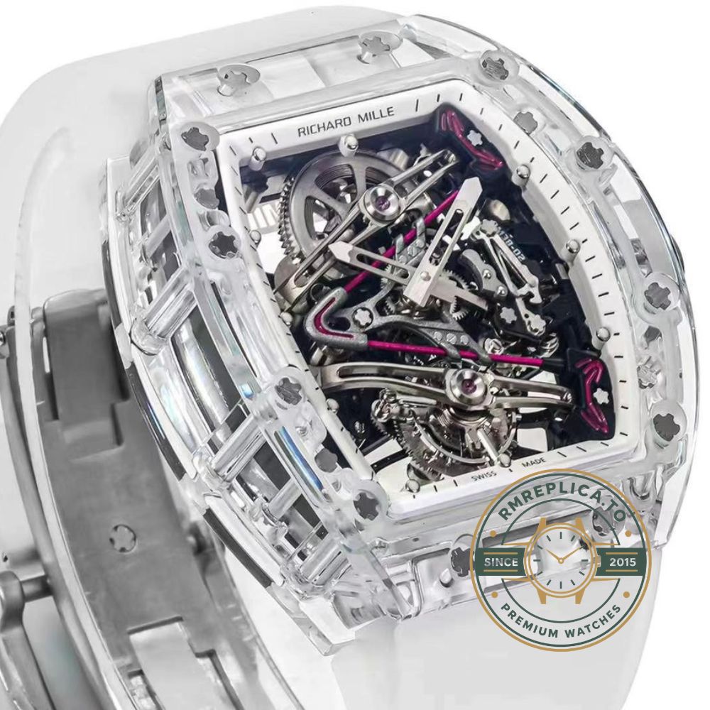 Imitation Richard Mille RM 38-02 Bubba Watson white rubber strap detail – imitation richard mille
