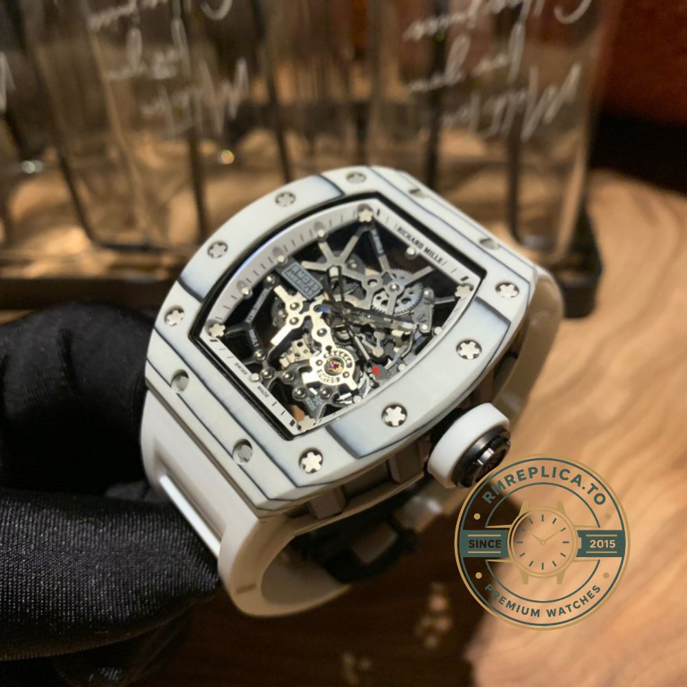 Replica Richard Mille watch RM 035 Rafael Nadal Americas dial detail with fully skeletonized luminous design – replica richard mille watch