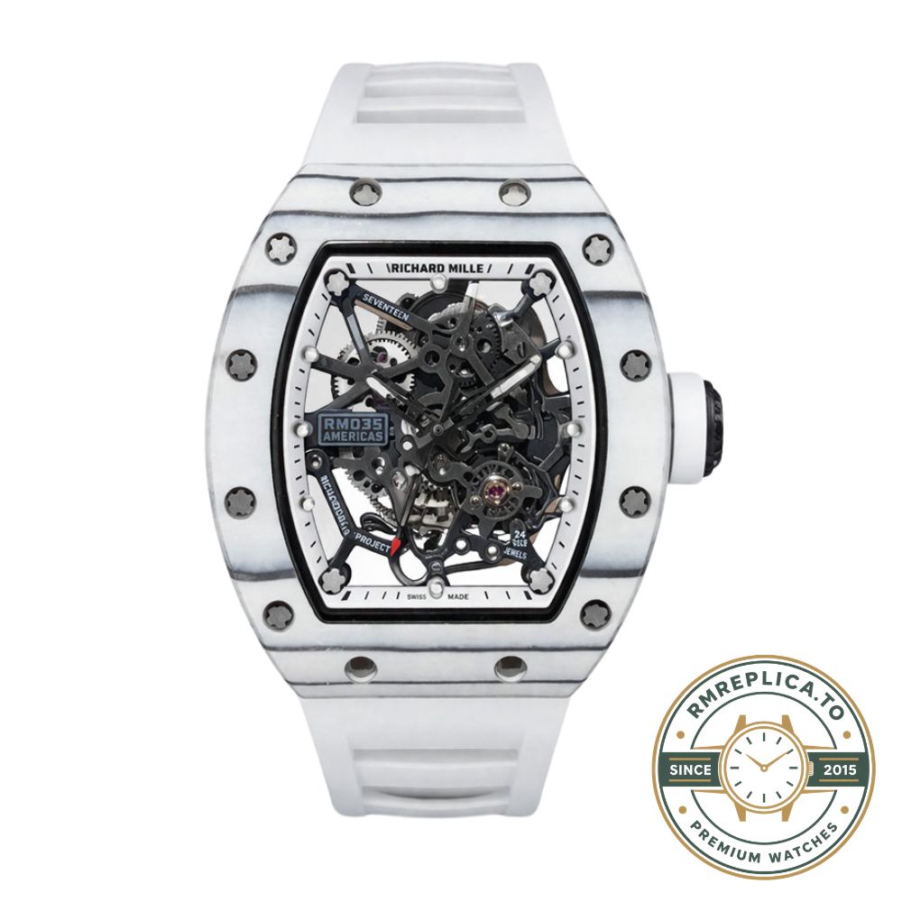 Richard Mille replicas RM 035 Rafael Nadal Americas caseback view with exhibition back – richard mille replicas