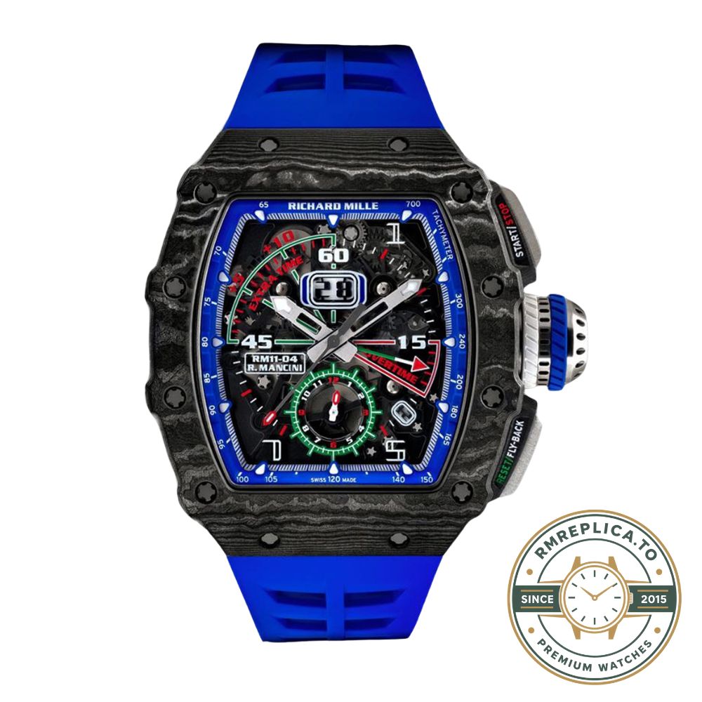 Richard Mille clone RM 11-04 back view exhibition caseback showing RMAC3 movement – richard mille clone