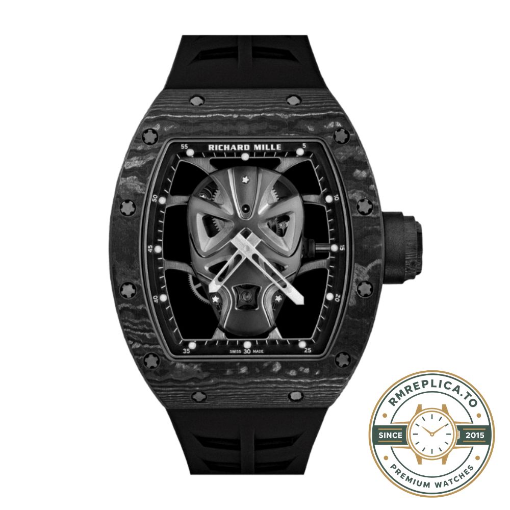 Richard Mille RM 52-06 Mask Carbon TPT Tourbillon Super Clone front view with integrated mask design – richard mille replica
