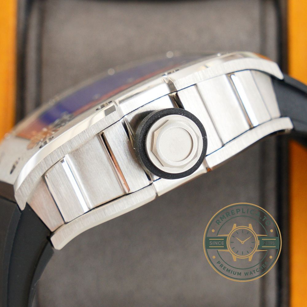 Richard Mille replica for sale RM 030 PSG on wrist with titanium case and skeleton dial – richard mille replica for sale