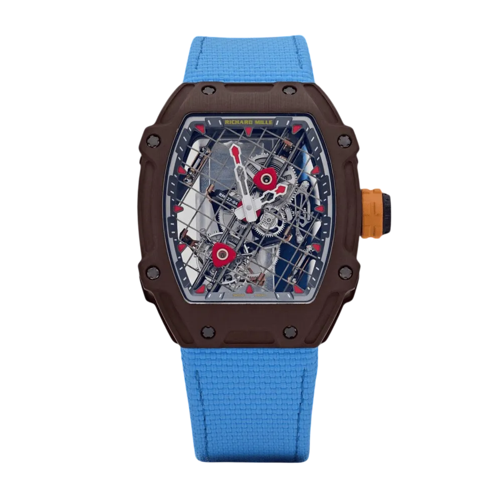 Richard Mille RM 27-04 Tourbillon Rafael Nadal luxury watch with skeleton movement and lightweight case
