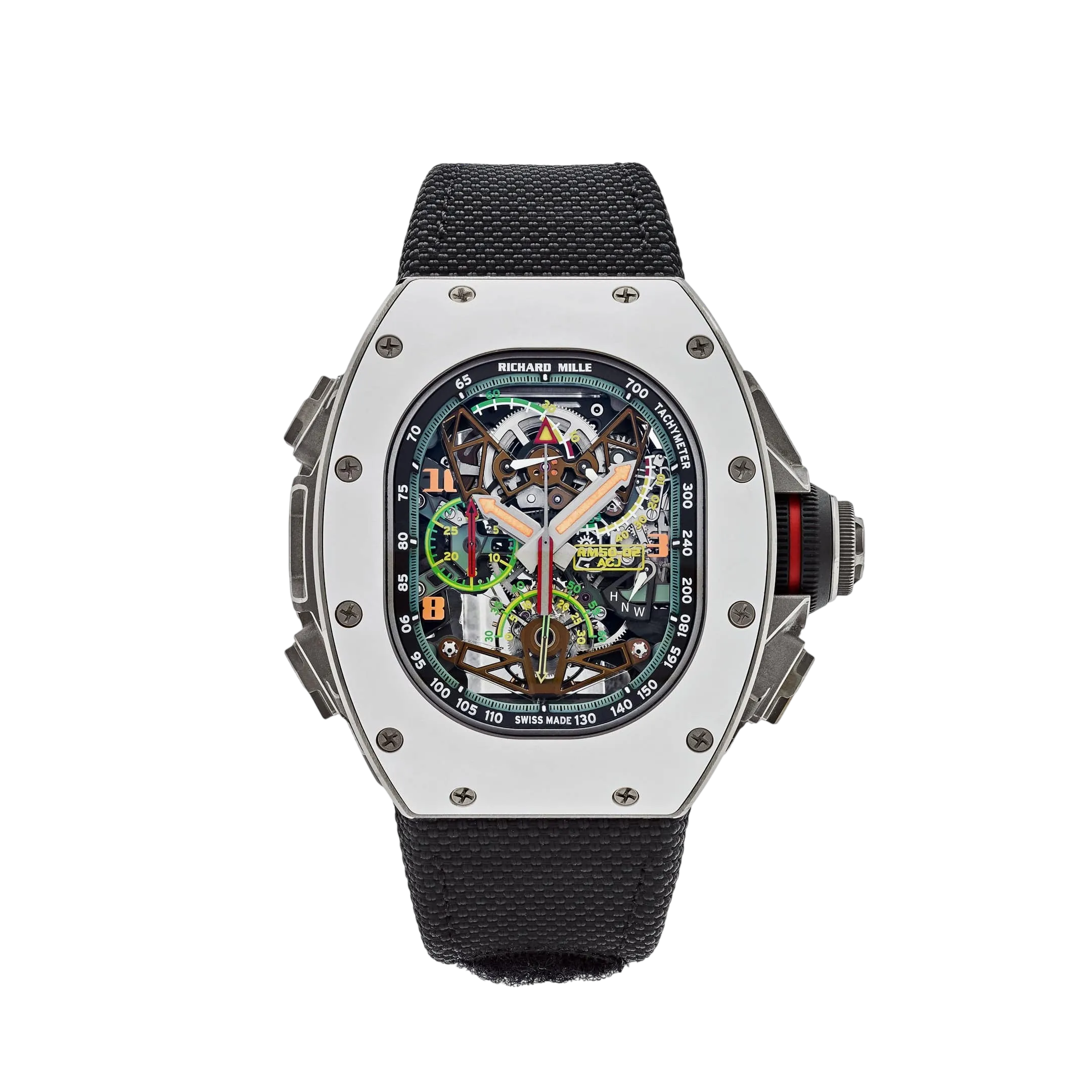 Richard Mille RM 50-02 Airbus Tourbillon Split Seconds Chronograph luxury watch with skeleton dial and titanium case