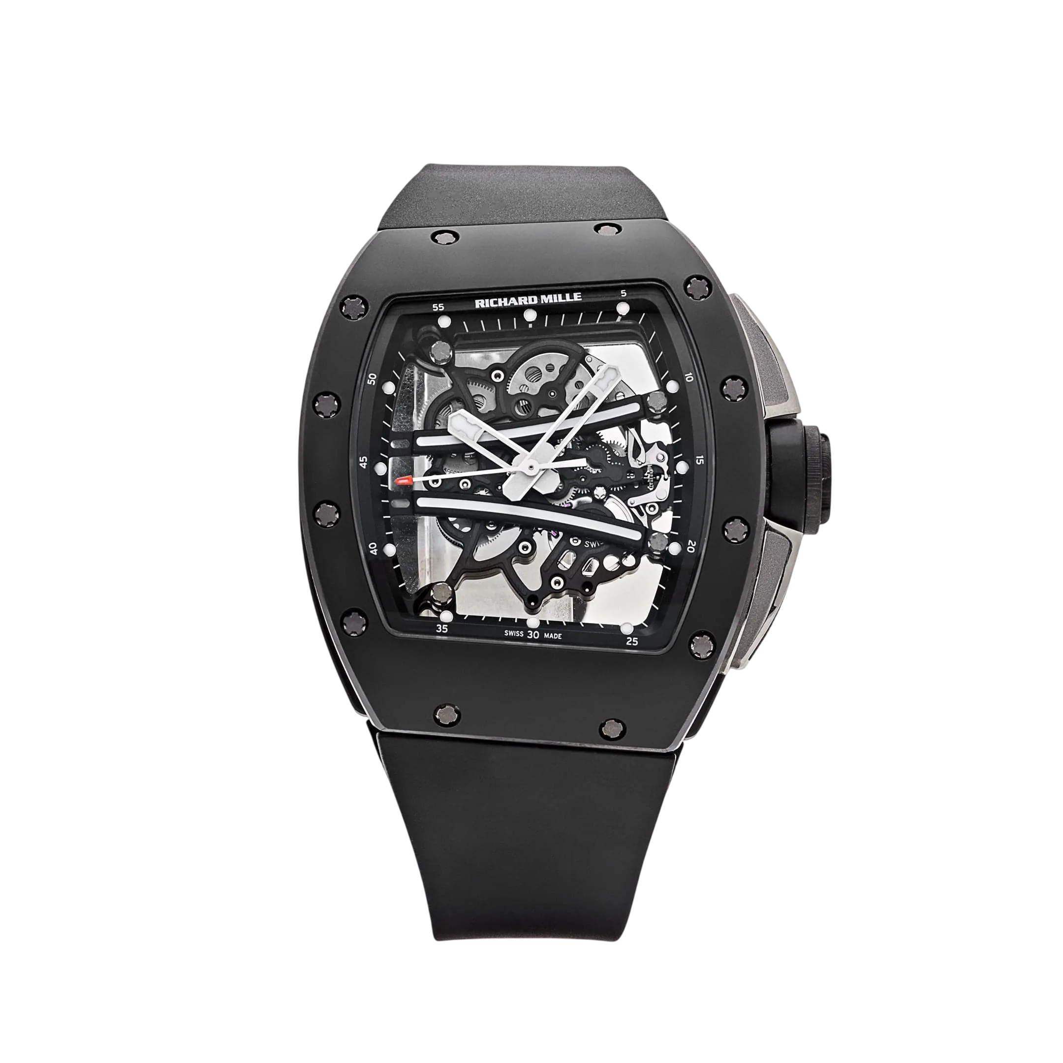 Richard Mille RM 61-01 Yohan Blake automatic luxury watch with black ceramic case and skeleton dial