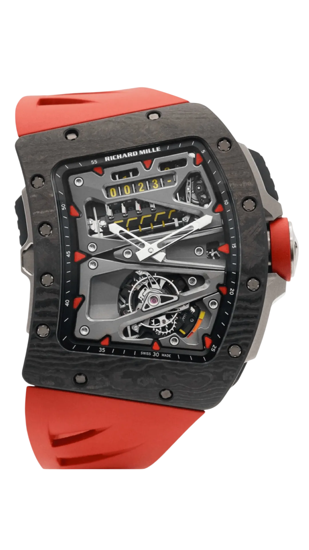 Richard Mille RM 70-01 Tourbillon Alain Prost luxury watch with Carbon TPT case and skeleton movement