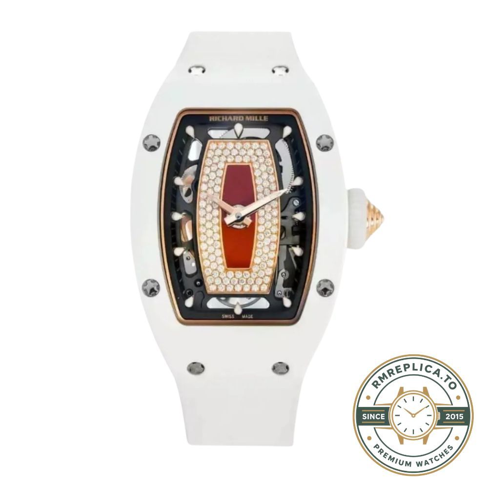 Replica Richard Mille RM 07-01 White Ceramic Diamond Pavé Red Lips Women's Automatic main image – richard mille replica